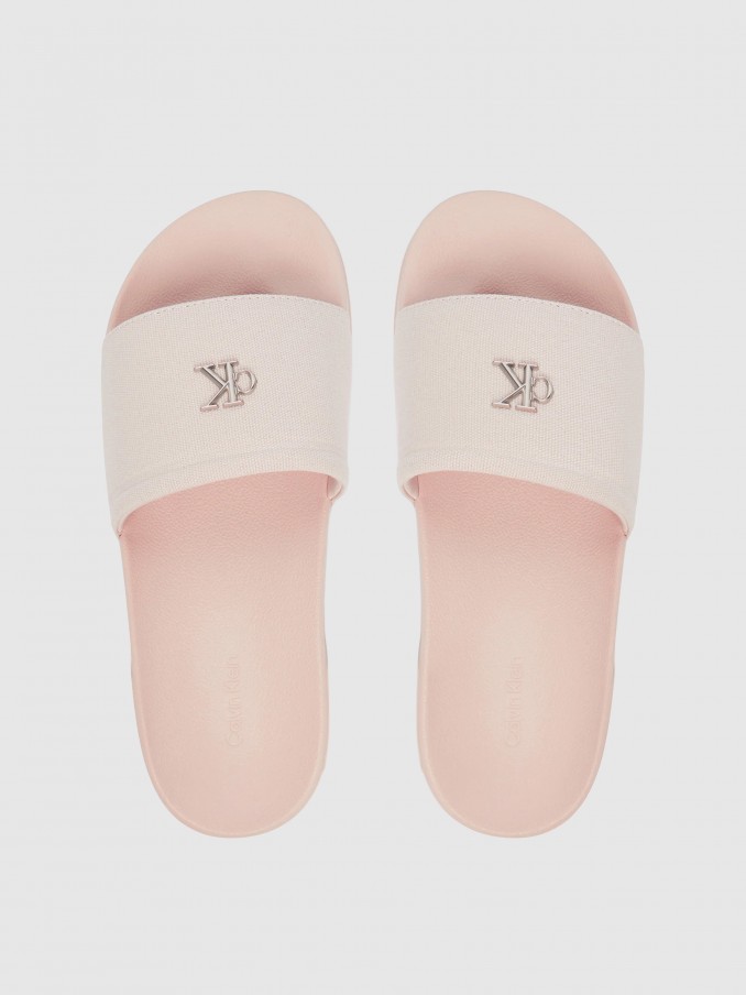 Chinelo Calvin Klein Mulher Ess Slide Canvas Hdw
