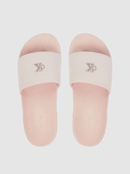 Chinelo Calvin Klein  Mulher Ess Slide Canvas Hdw