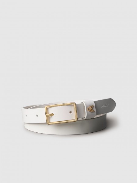 Cinto Calvin Klein Mulher Square Buckle Ck Loop 25Mm