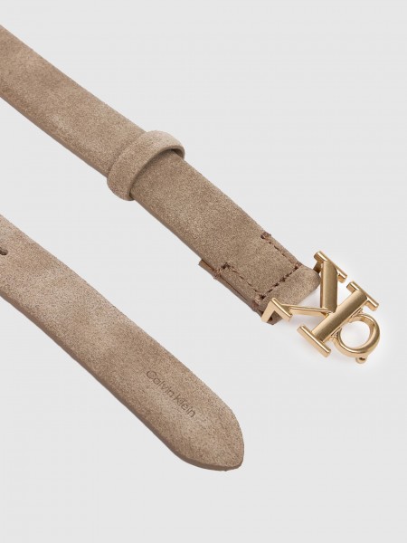 Cinto Calvin Klein Mulher Ck Buckle 25Mm Fixed Belt Suede
