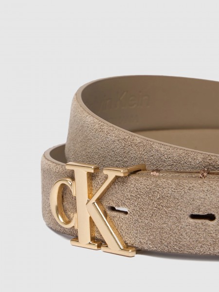 Cinto Calvin Klein Mulher Ck Buckle 25Mm Fixed Belt Suede