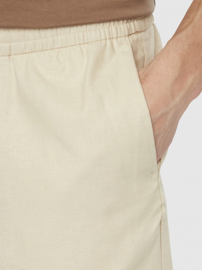 Pantalones Cortos Hombre Crema Calvin Klein
