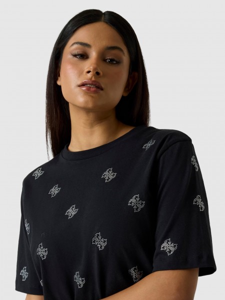 T-Shirt Guess Mulher Silvy 4G Ss Cn T-Shirt