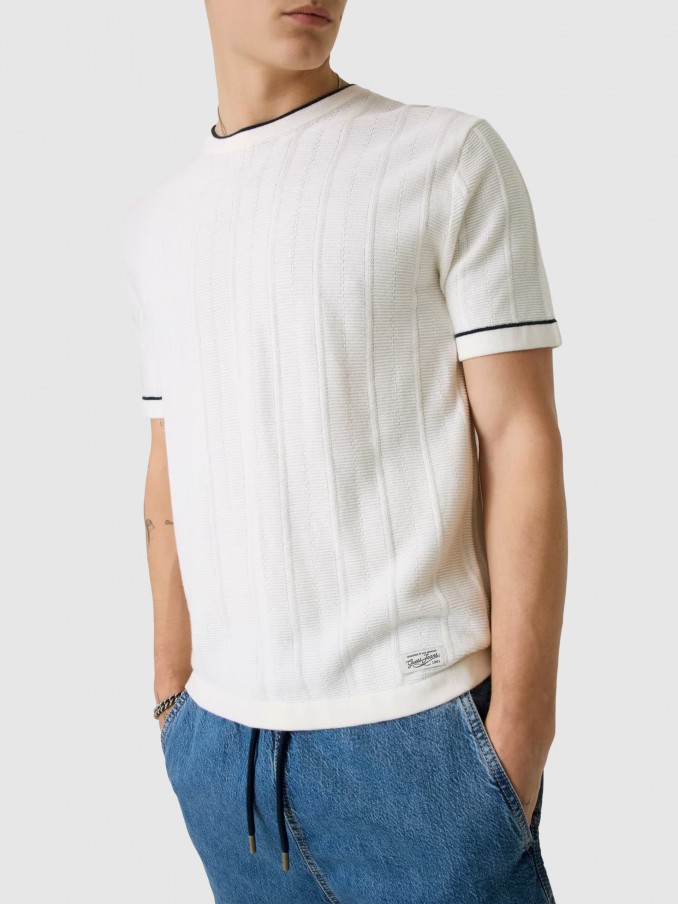 Camiseta Hombre Crema Guess Jeans
