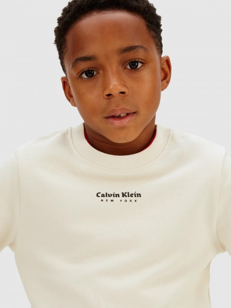 Sweatshirt Calvin Klein Menino Minimal Logo Cn Sweatshirt