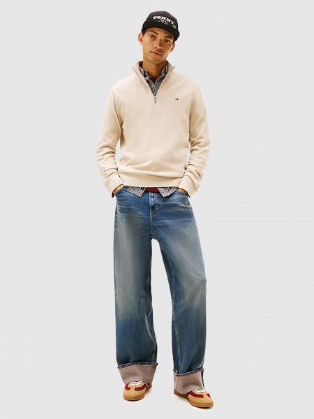 Camisola Tommy Jeans Homem Tjm Slm Ess Light � Zip Swtr Ext