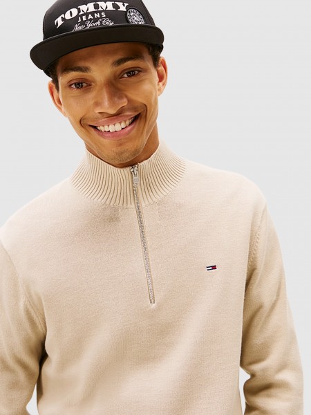 Camisola Tommy Jeans Homem Tjm Slm Ess Light � Zip Swtr Ext