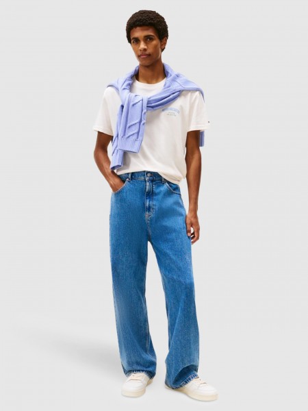 T-Shirt Tommy Jeans Homem Tjm Reg Dollar Stack Ss T