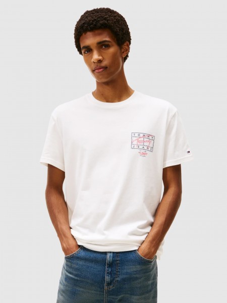 T-Shirt Tommy Jeans Homem Tjm Reg Sign Spray Ss T Ext