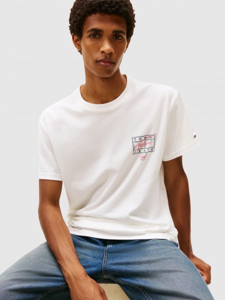 T-Shirt Tommy Jeans Homem Tjm Reg Sign Spray Ss T Ext