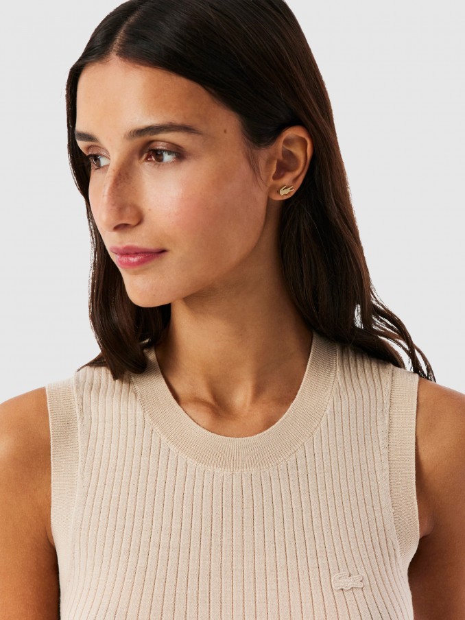 Blusa Mujer Beige Lacoste