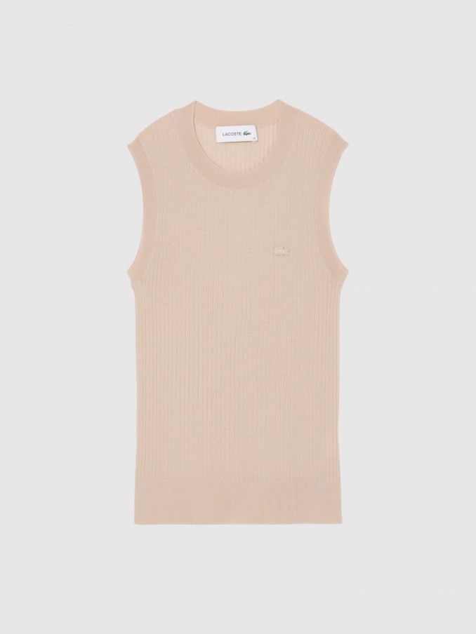 Blusa Mujer Beige Lacoste