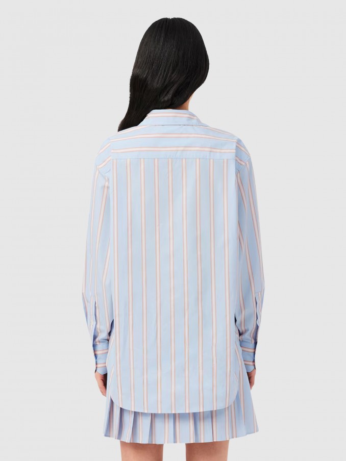 Camisa Lacoste Mulher Popelina de Algod�o Oversized