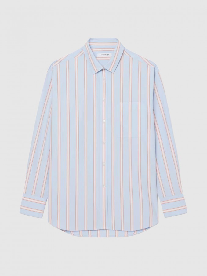 Camisa Lacoste Mulher Popelina de Algod�o Oversized