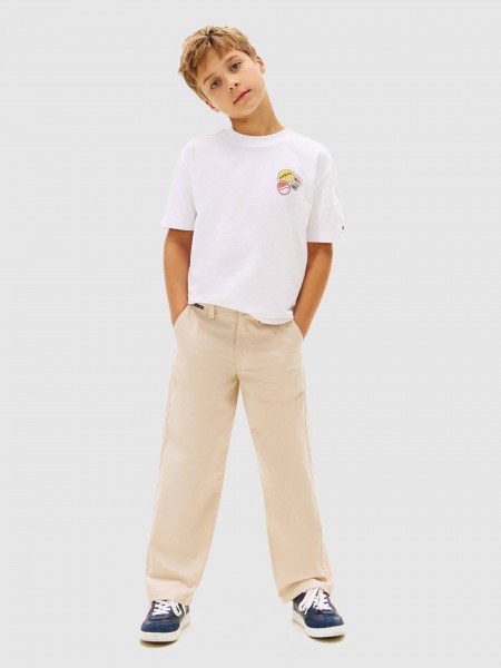 T-Shirt Tommy Hilfiger Menino Sticker Print Graphic T-Shirt