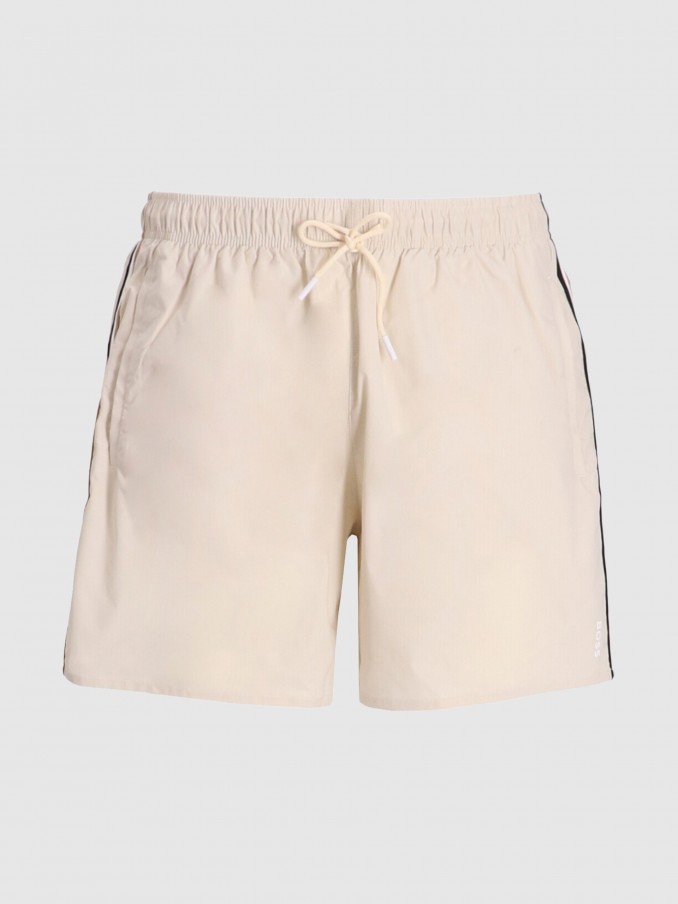 Pantalones Cortos Hombre Crema Boss - Orange