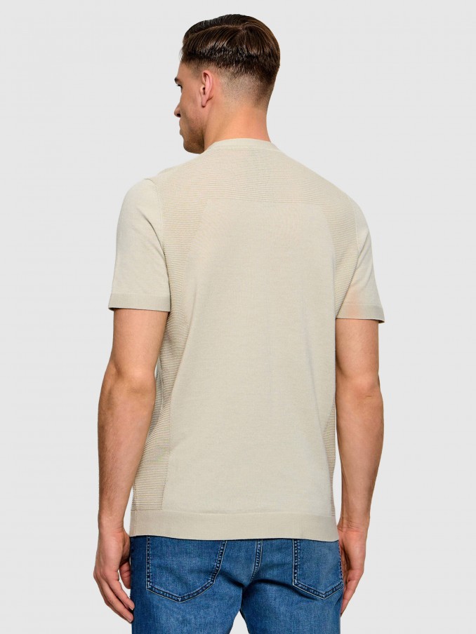 T-Shirt Man Beige Boss - Orange