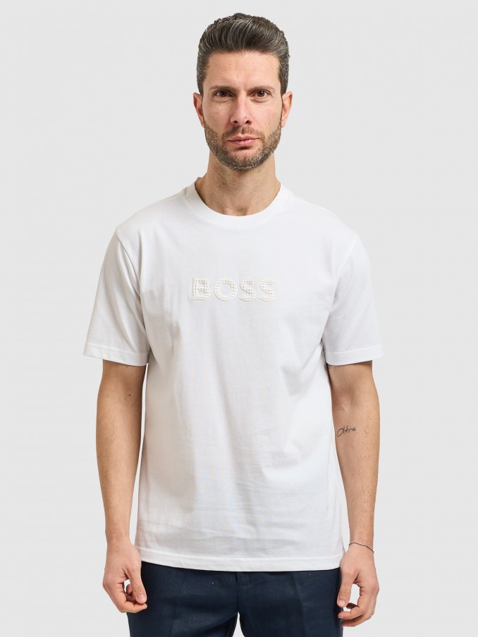 T-Shirt Man White Boss - Orange