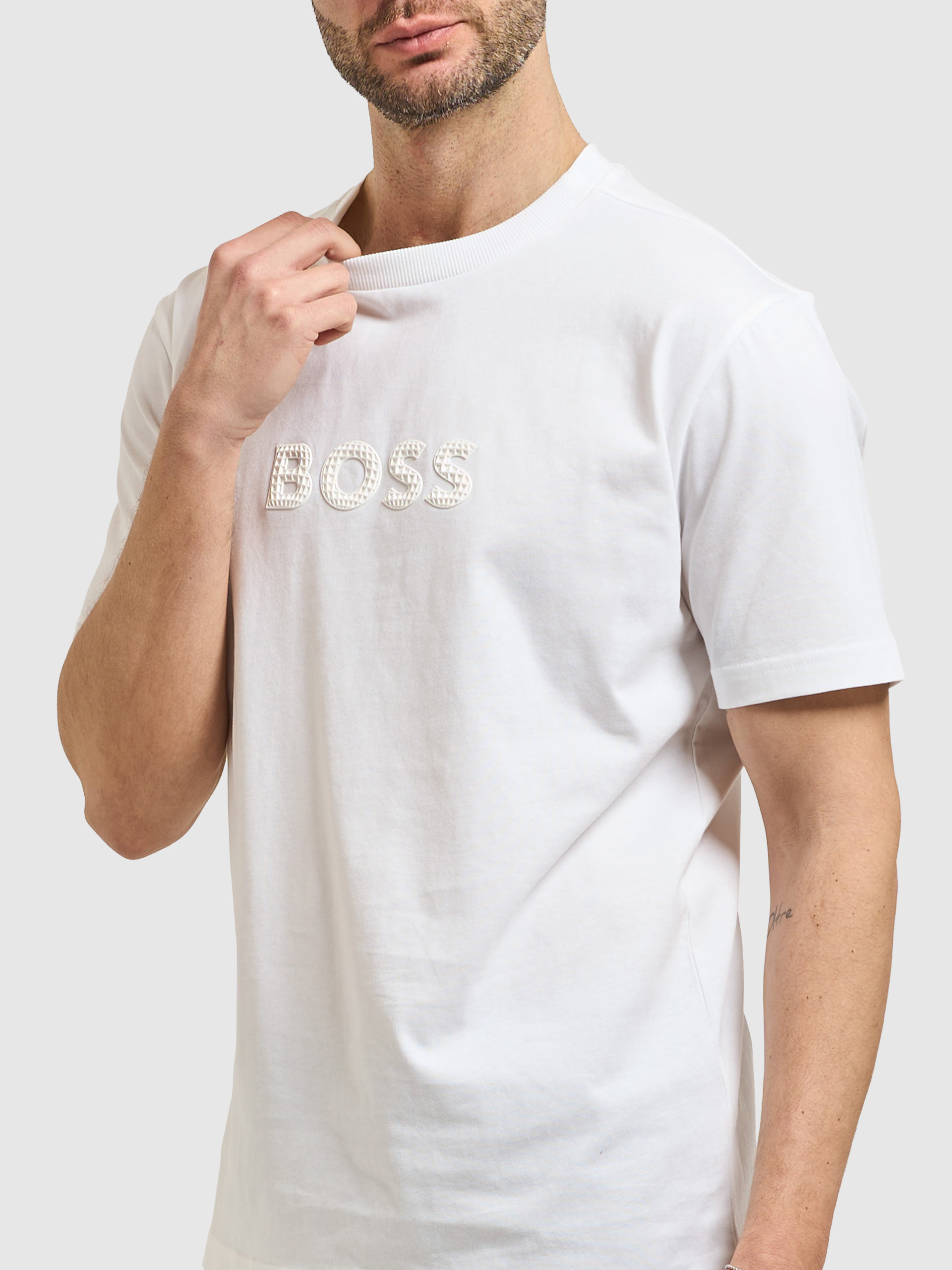 T-Shirt Man White Boss - Orange