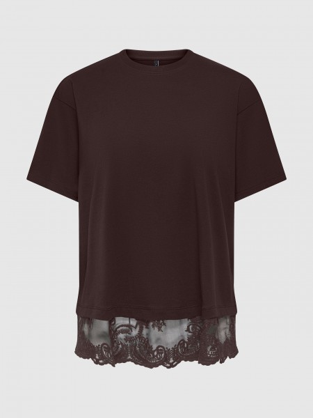 T-Shirt Woman Dark Brown Only T-Shirt Woman Dark Brown Only