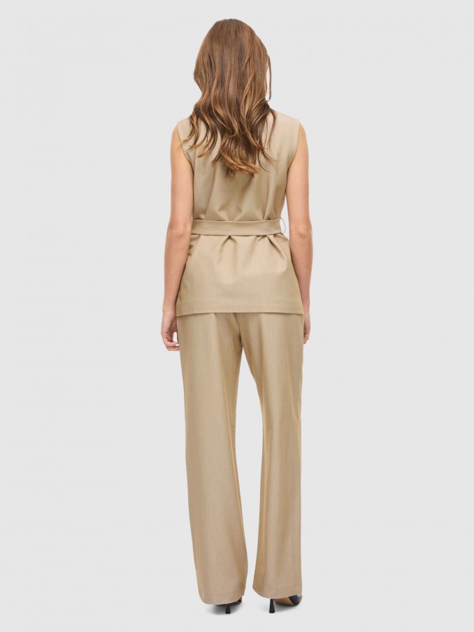 Pantalones Mujer Beige Vila
