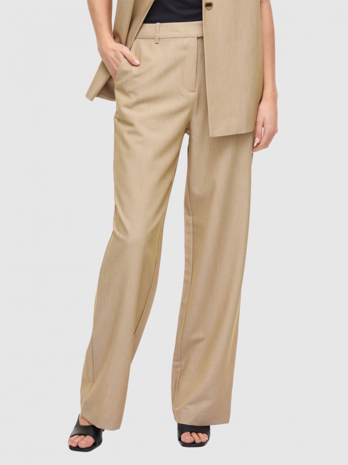 Pantalones Mujer Beige Vila