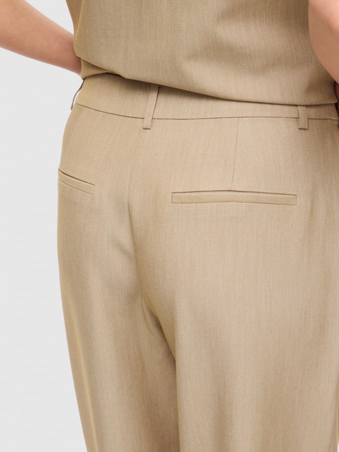 Pantalones Mujer Beige Vila