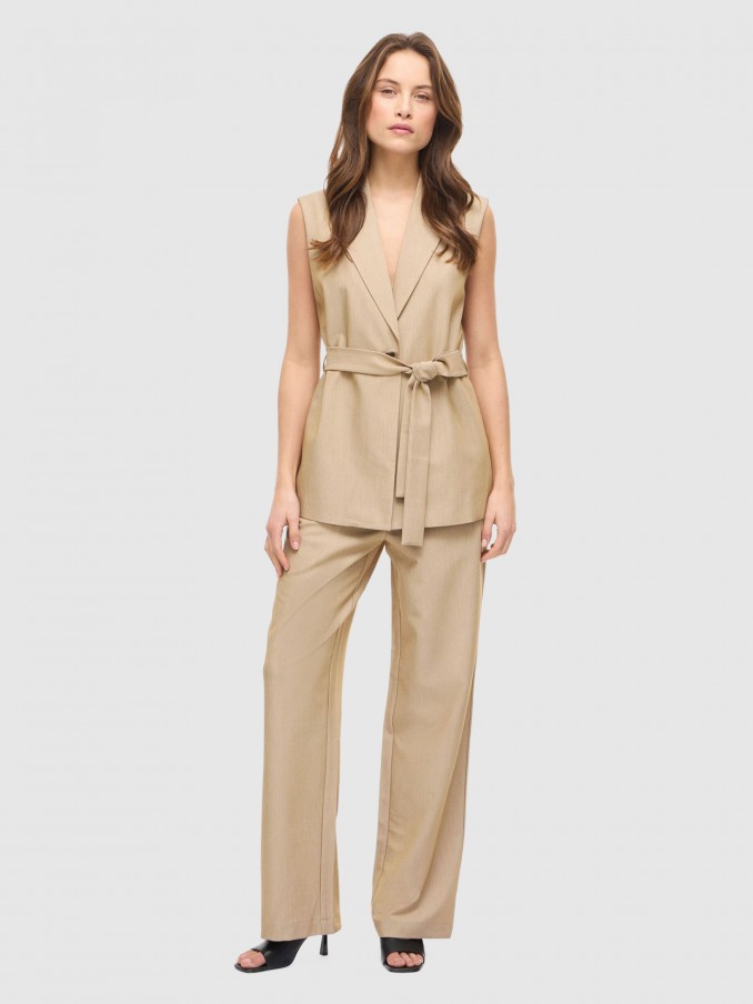 Pantalones Mujer Beige Vila