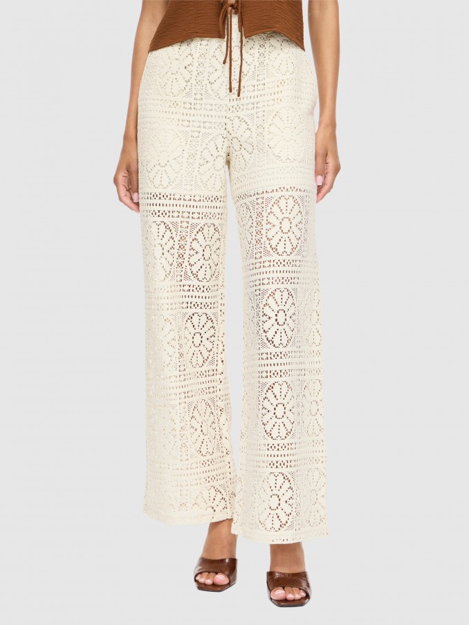 Pants Woman Cream Vila