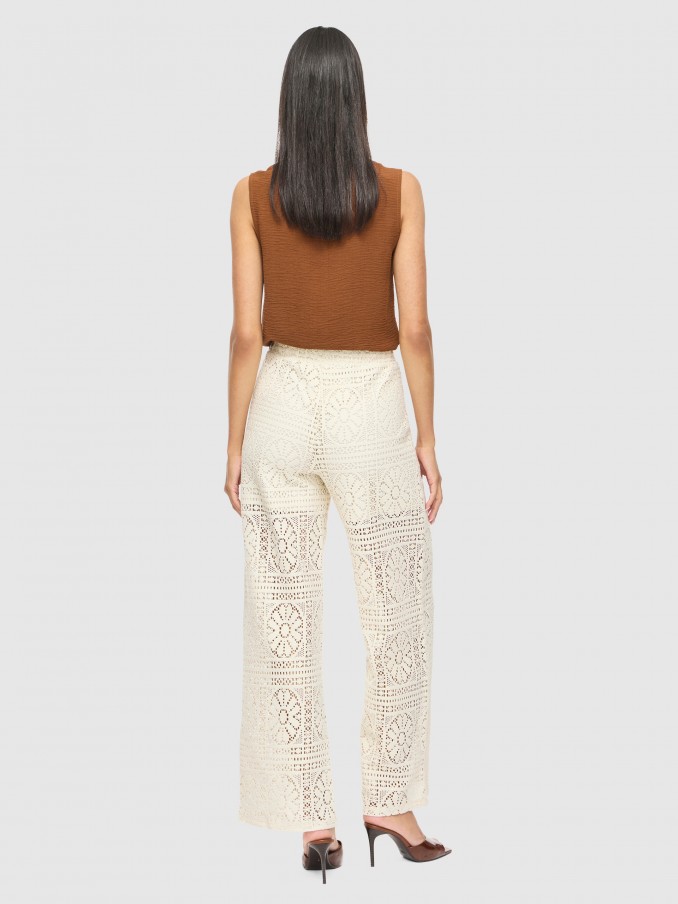 Pants Woman Cream Vila