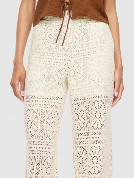Cal�as Vila Mulher Vimerinda Hw Wide Pants/ls