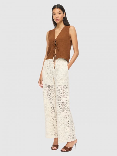 Cal�as Vila Mulher Vimerinda Hw Wide Pants/ls