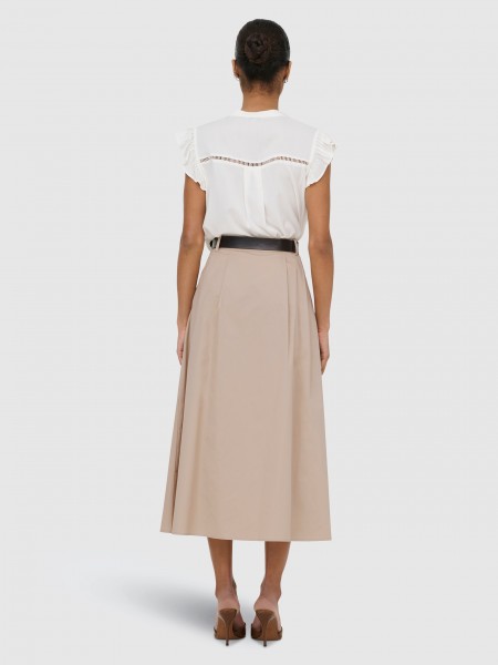 Skirt Woman Beige Only Skirt Woman Beige Only
