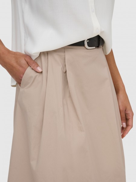 Skirt Woman Beige Only Skirt Woman Beige Only