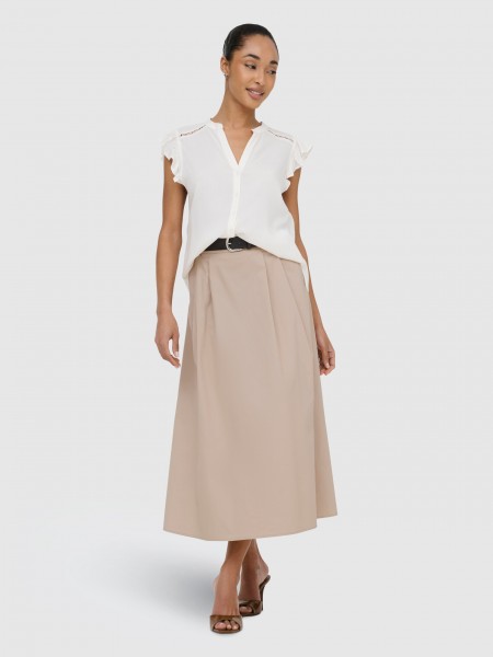Skirt Woman Beige Only Skirt Woman Beige Only