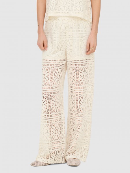 Pantalones Mujer Crema Only
