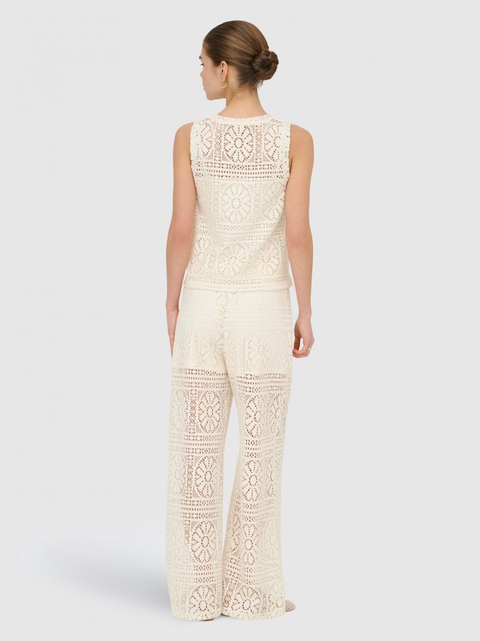 Pantalones Mujer Crema Only