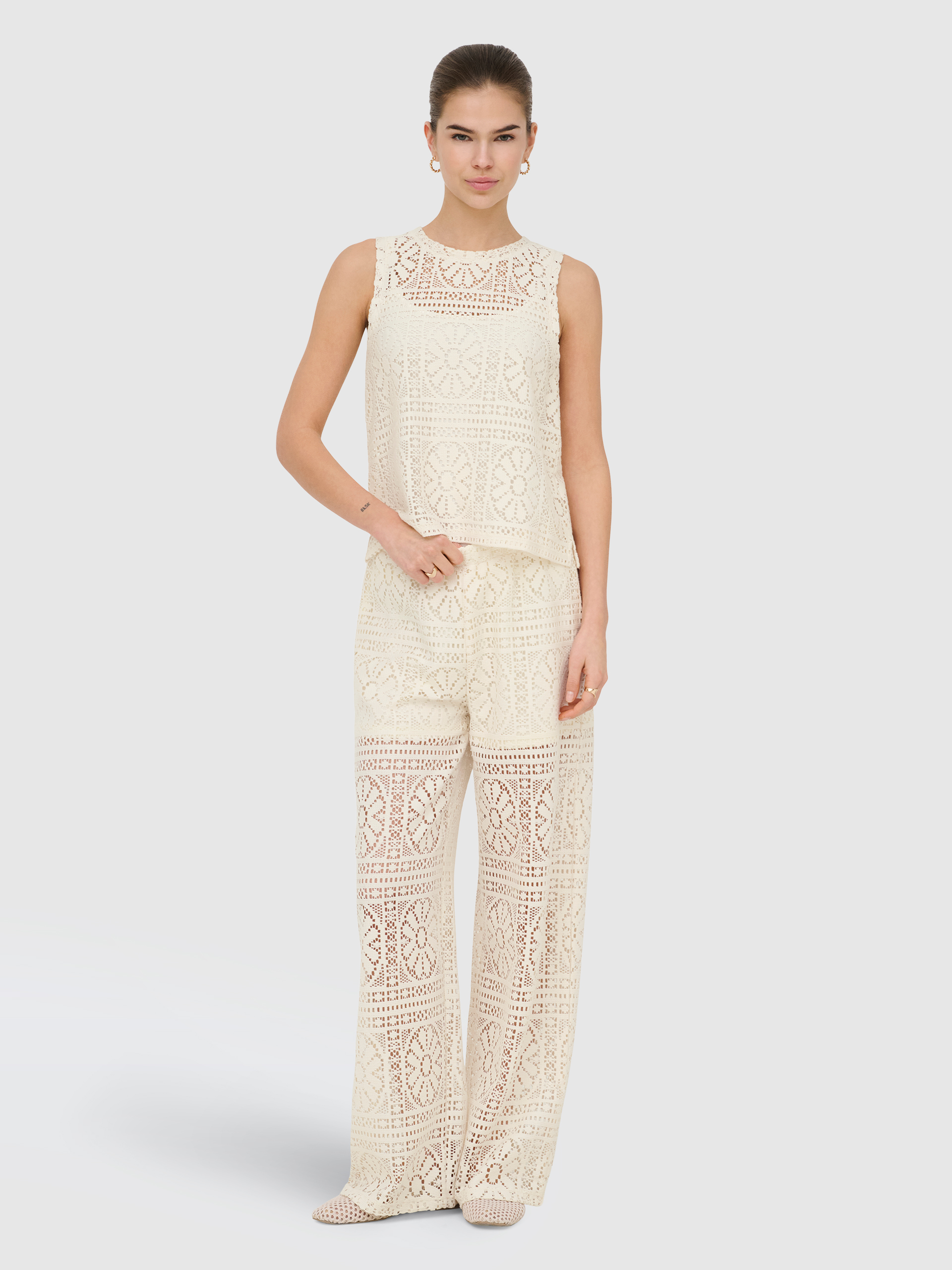 Pantalones Mujer Crema Only