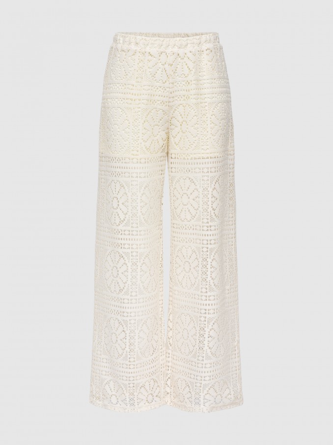 Pantalones Mujer Crema Only