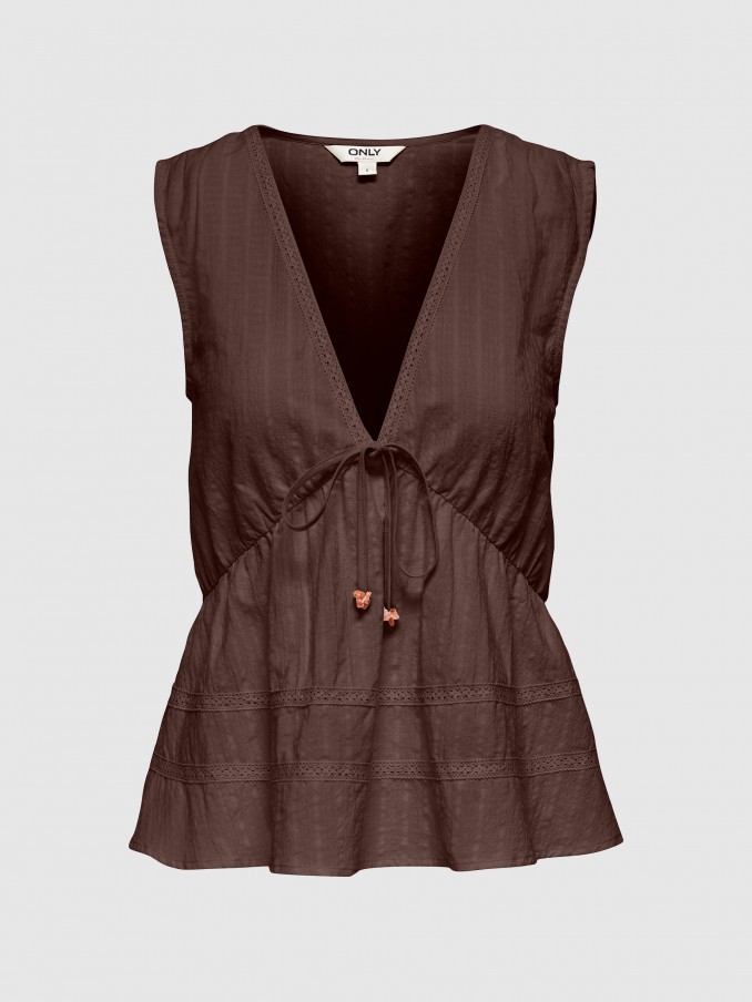 Blusa Mujer Marrón Only