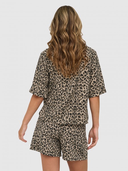 Camisa Only Mulher Onlemmia S/s Button Shirt Pnt Webseller