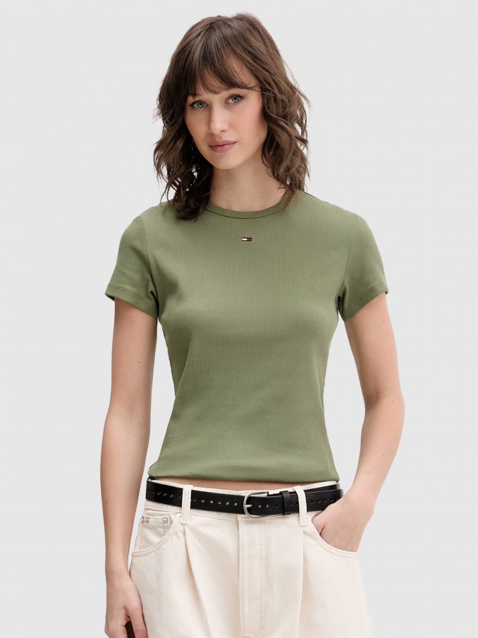 T-Shirt Woman Green Tommy Jeans