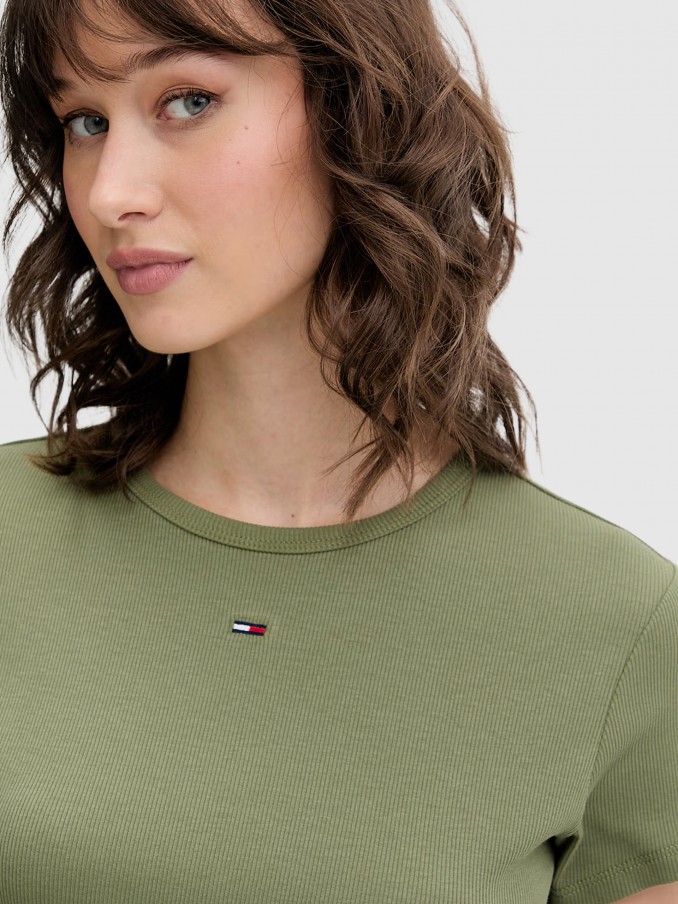 T-Shirt Woman Green Tommy Jeans