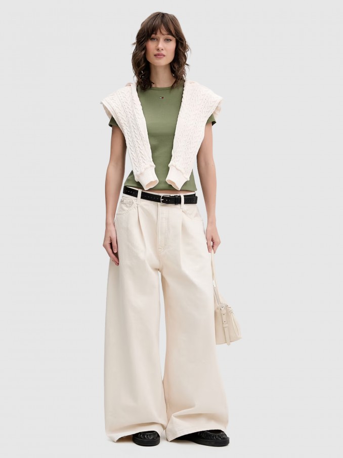 T-Shirt Woman Green Tommy Jeans