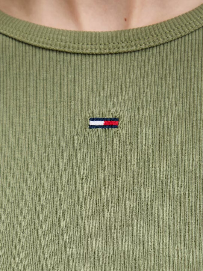 T-Shirt Woman Green Tommy Jeans
