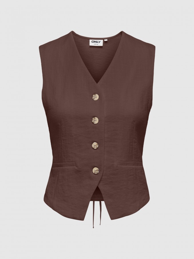 Chaleco Mujer Marr�n Only