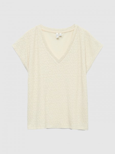 T-Shirt Vero Moda Mulher Vmkimmie S/s V-Neck Top Jrs Btq