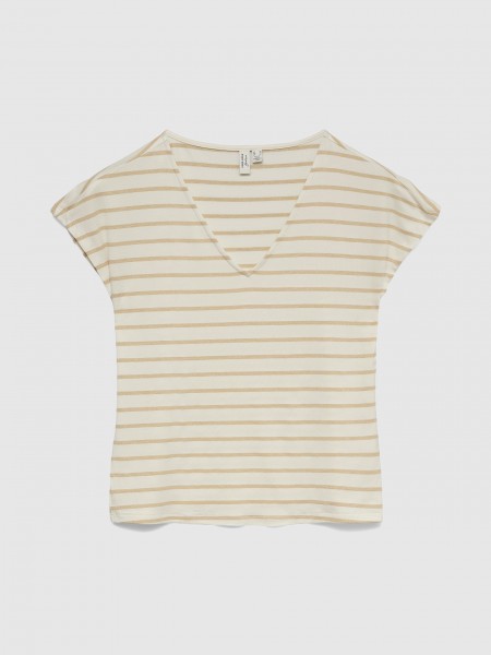 T-Shirt Vero Moda Mulher Vmkendall S/s V-Neck Top Jrs Btq