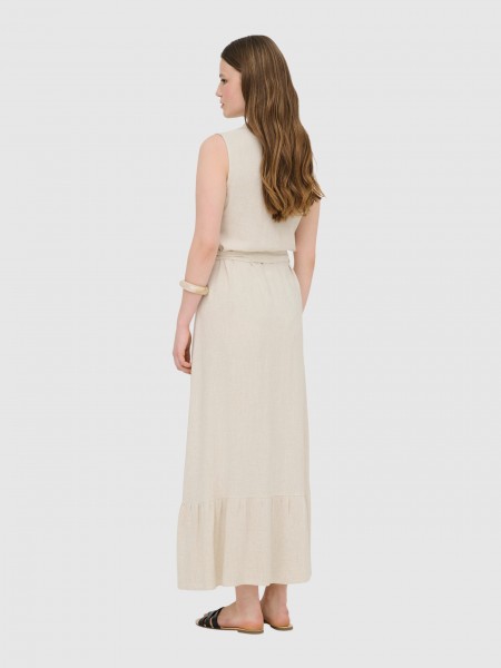 Dress Woman Beige Only
