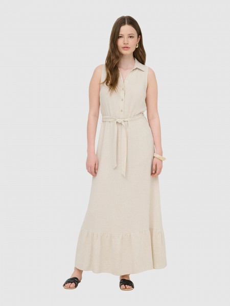 Dress Woman Beige Only